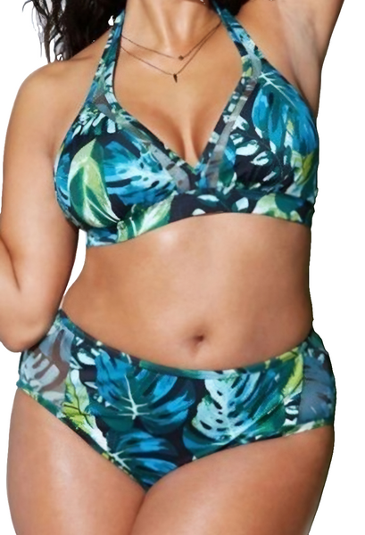 2pc Floral Bathing Suit-Plus Size